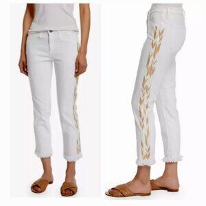 Adriano Goldschmied Mid-Rise Stilt Crop Cigarette Leg White Jean NEW
